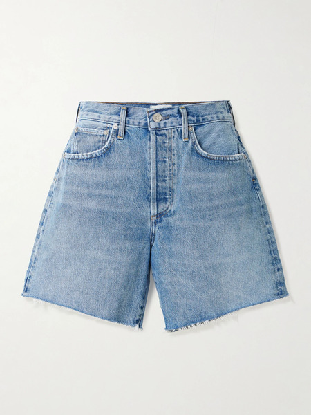  Citizens Of Humanity Citizens Of Humanity - Marlow Frayed Denim Shorts - Mid Denim 