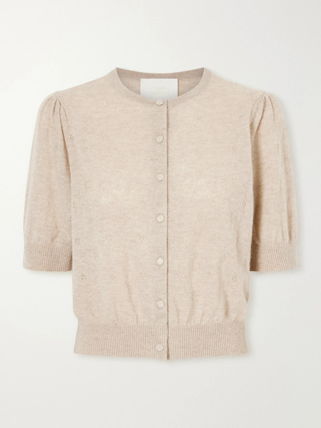  Citizens Of Humanity Citizens Of Humanity - Raina Pointelle-knit Wool And Cashmere-blend Cardigan - Taupe 