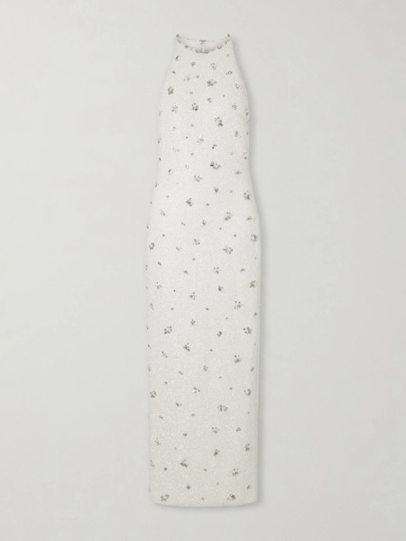  Clio Peppiatt Clio Peppiatt - Diamond Embellished Tulle Gown - Ivory 