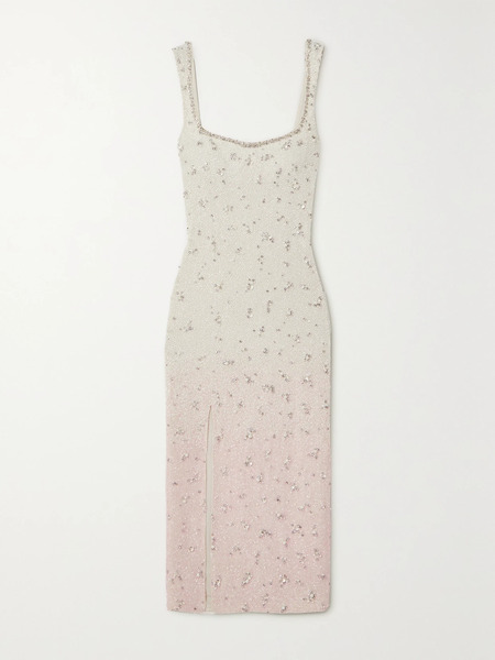  Clio Peppiatt Clio Peppiatt - Embellished Stretch-tulle Midi Dress - Ivory 