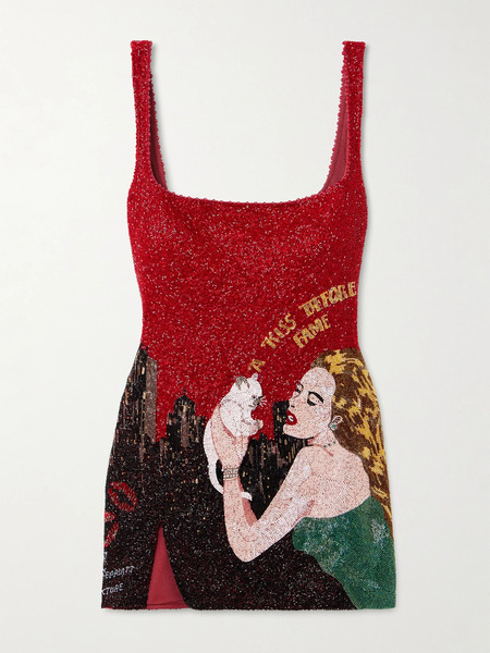  Clio Peppiatt Clio Peppiatt - Kitten Beaded Tulle Mini Dress - Multi 