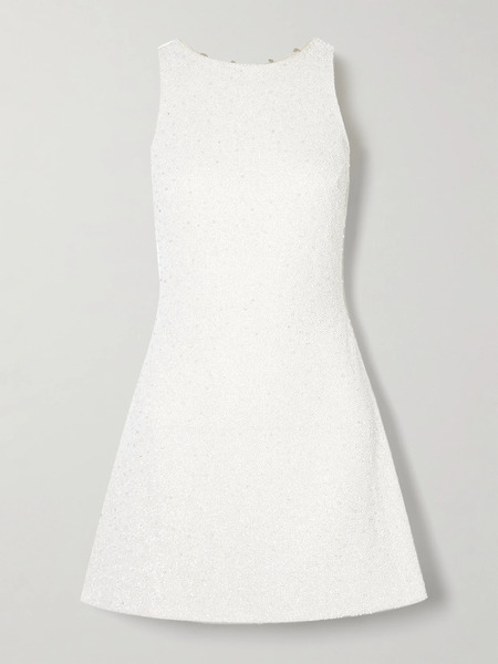 Clio Peppiatt Clio Peppiatt - Lille Bow-embellished Stretch-tulle Mini Dress - Ivory 