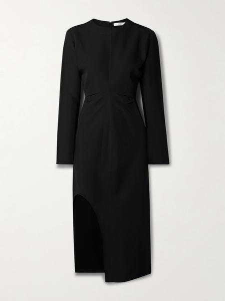  Co Co - Draped Crepe Midi Dress - Black 