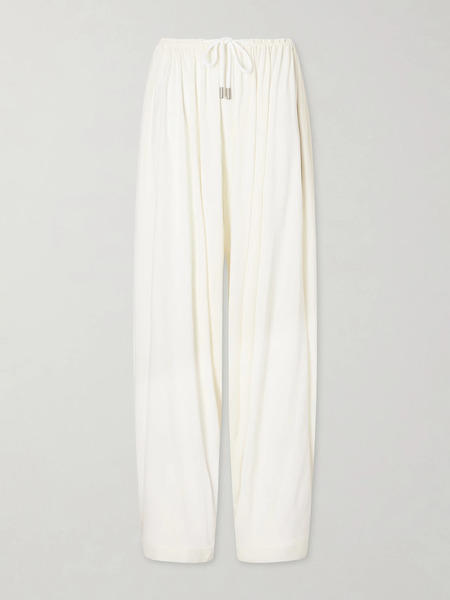  Co Co - Gathered Satin Wide-leg Pants - Ivory 