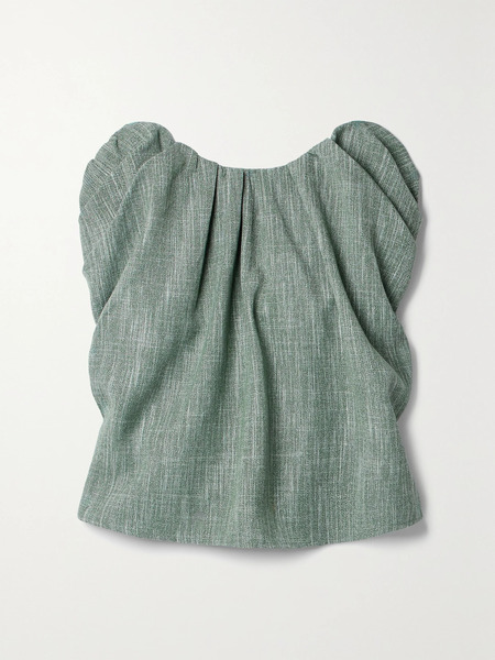  Co Co - Strapless Gathered Wool-blend Top - Brown 