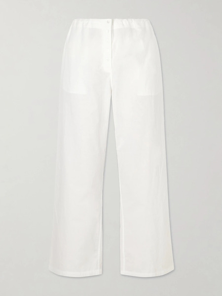  Colleen Allen Colleen Allen - Cotton-voile Wide-leg Pants - White 
