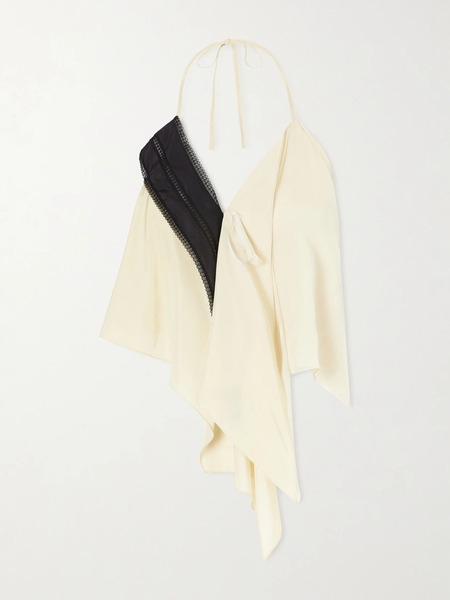  Colleen Allen Colleen Allen - Halter Silk-blend Blouse - Cream 