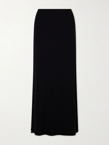  Colleen Allen Colleen Allen - Stretch Tencel™, Silk And Cashmere-blend Maxi Skirt - Black 