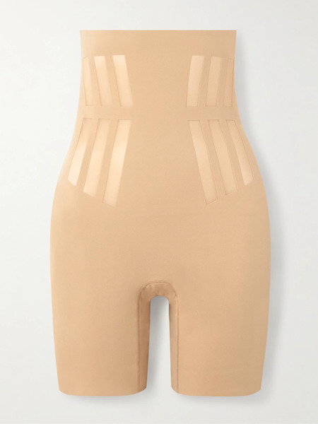  Commando Commando - Luxe Control Stretch Mesh-trimmed Tech-jersey Shorts - Neutral 