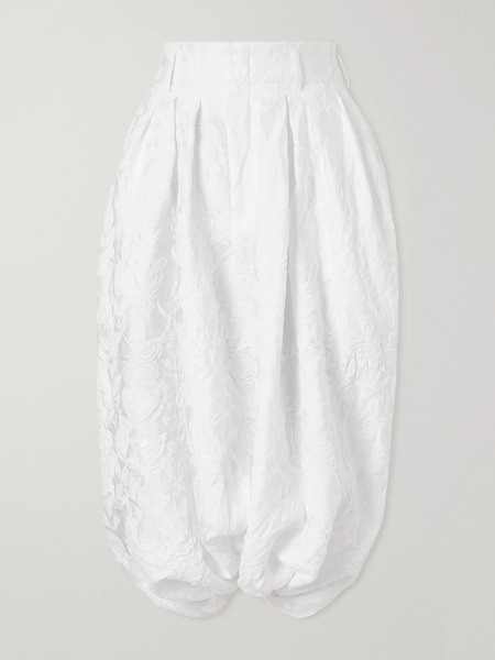  Comme Des Garçons Comme Des Garçons - Pleated Jacquard-knit Wide-leg Pants - Off-white 