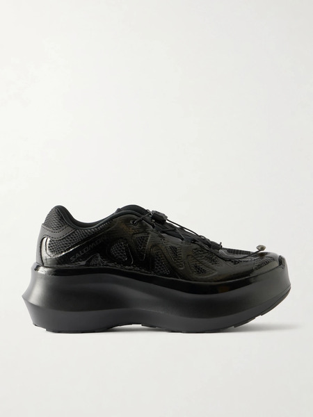  Comme Des Garçons Comme Des Garçons - + Comme Des Garçons Xt-whisper Void Platform Rubber-trimmed Mesh Sneakers - Black 