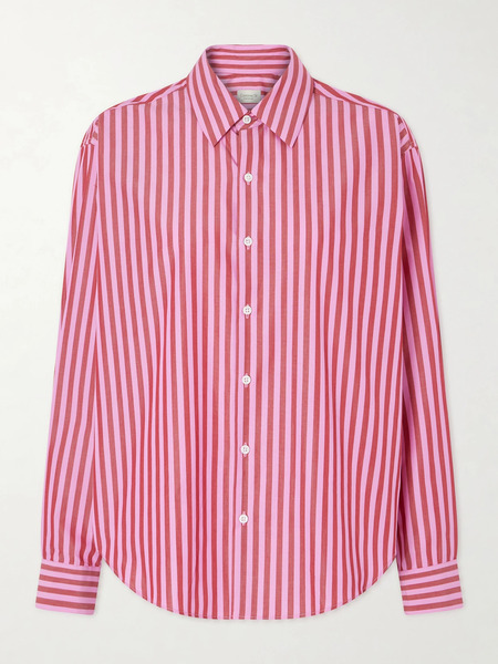  Comme Si Comme Si - La Shirt Classica Striped Cotton-poplin Shirt - Pink 
