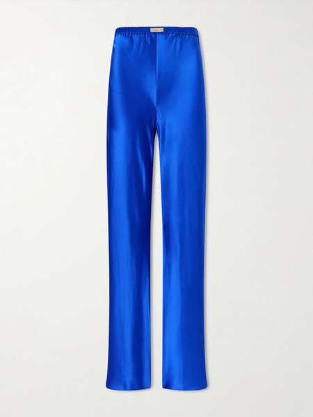  Comme Si Comme Si - Silk-charmeuse Pants - Blue 