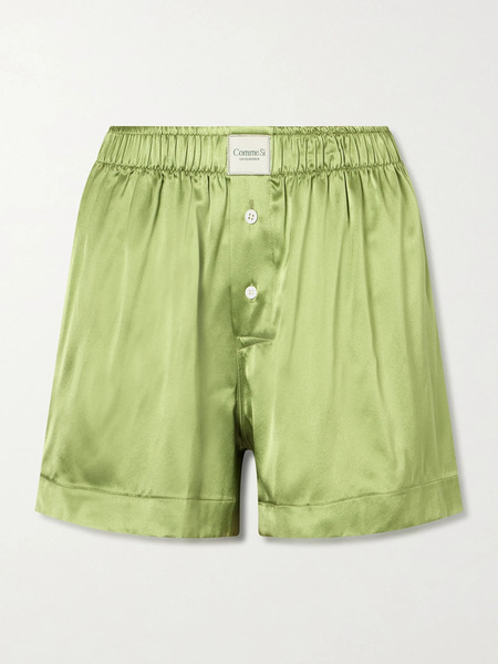  Comme Si Comme Si - Silk-charmeuse Shorts - Green 
