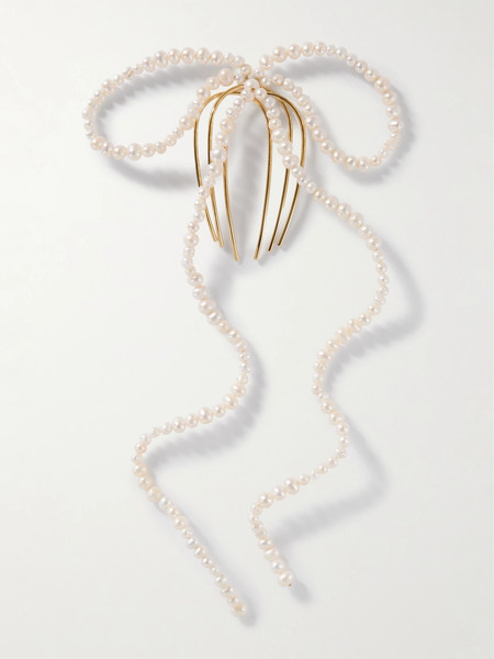  Completedworks Completedworks - Gold-plated Pearl Hair Comb - White 