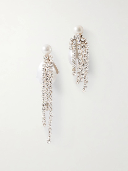  Completedworks Completedworks - Rhodium-plated Pearl And Crystal Earrings - White 