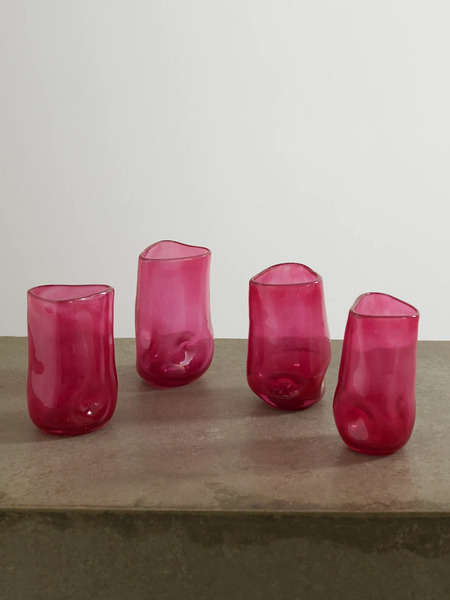  Completedworks Completedworks - Set Of Four Recycled-glass Tumblers - Magenta 