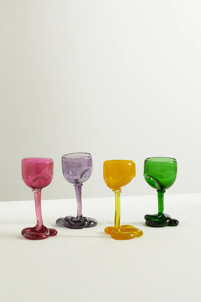  Completedworks Completedworks - Set Of Four Recycled-glass Wine Glasses - Multi 