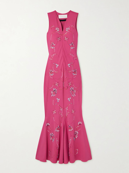  Conner Ives Conner Ives - Crystal-embellished Recycled Stretch-jersey Maxi Dress - Pink 