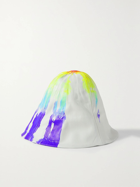  Conner Ives Conner Ives - Tie-dyed Leather Bucket Hat - White 