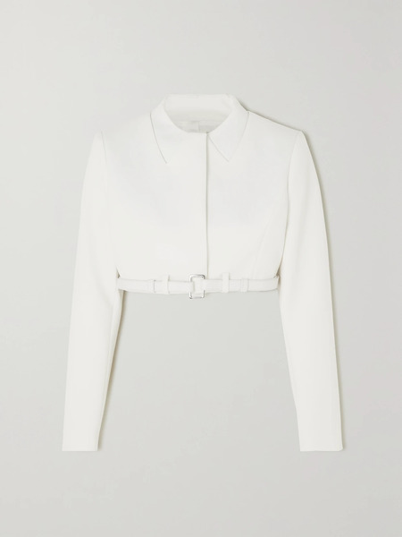  Coperni Coperni - Belted Cropped Crepe Jacket - White 