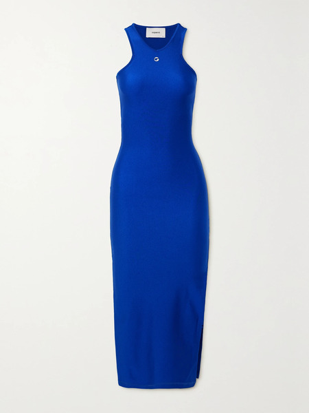  Coperni Coperni - Embellished Satin-jersey Midi Dress - Blue 