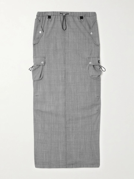  Coperni Coperni - Prince Of Wales Checked Wool Maxi Skirt - Gray 