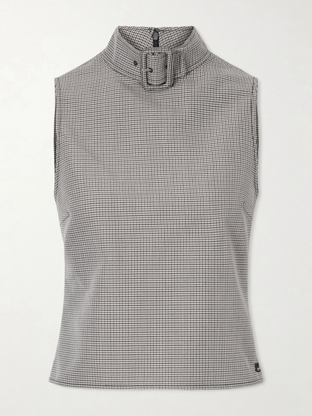  Courreges Courreges - Buckled Houndstooth Wool-blend Tank - Multi 