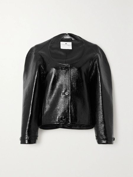  Courreges Courreges - Cocoon Convertible Coated Cotton-blend Jacket - Black 