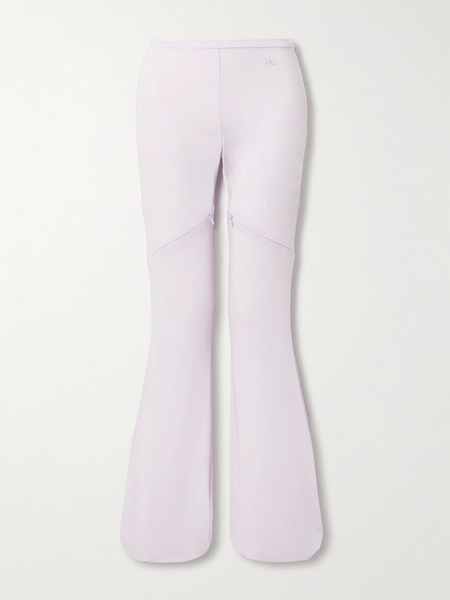  Courreges Courreges - Ellipse Zip-detailed Jersey Flared Pants - Lilac 