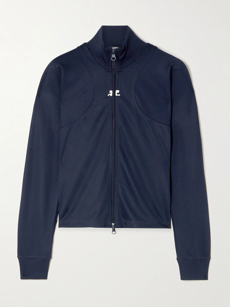  Courreges Courreges - Interlock Appliquéd Jersey Track Jacket - Navy 