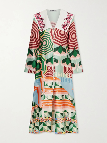  Cristiano Marcheli Cristiano Marcheli - Sofia Printed Silk-blend Satin Midi Dress - Multi 