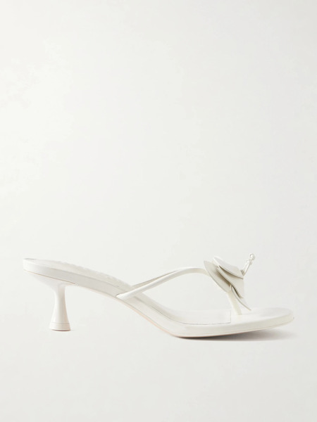  Cult Gaia Cult Gaia - Addison Embellished Leather Thong Sandals - White 