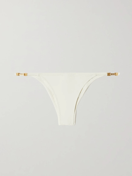  Cult Gaia Cult Gaia - Amberae Embellished Recycled Bikini Briefs - Off-white 
