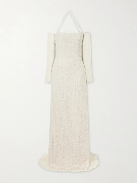  Danielle Frankel Danielle Frankel - Evie Embroidered Tulle And Organza Gown - Off-white 