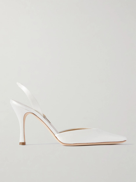  Danielle Frankel Danielle Frankel - Hannah Satin Slingback Pumps - Ivory 