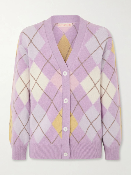  Daughter &daughter - Argyle Wool Cardigan - Lilac 