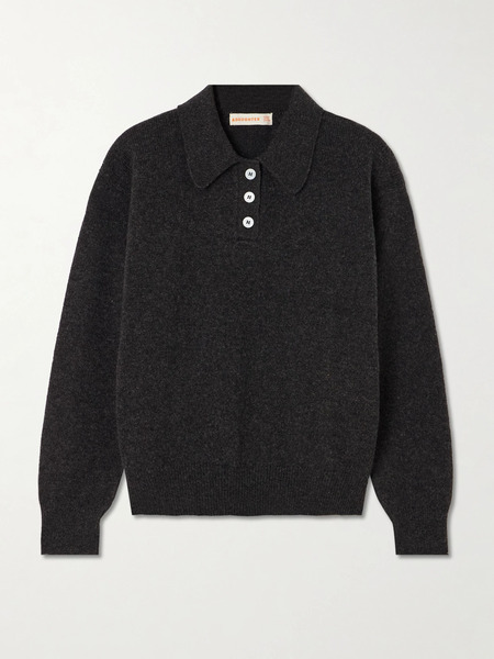  Daughter &daughter - Edith Wool Polo Sweater - Dark Gray 
