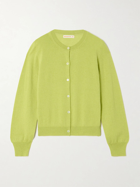  Daughter &daughter - Enya Cashmere And Cotton-blend Cardigan - Lime Green 