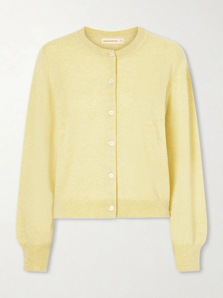  Daughter &daughter - Enya Cashmere And Cotton-blend Cardigan - Pastel Yellow 