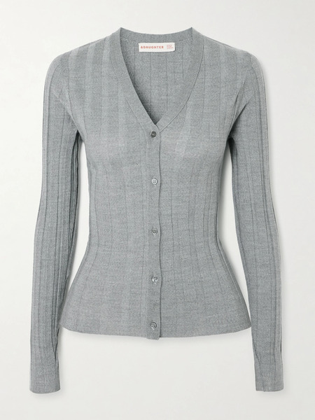  Daughter &daughter - Ribbed Wool Cardigan - Gray 