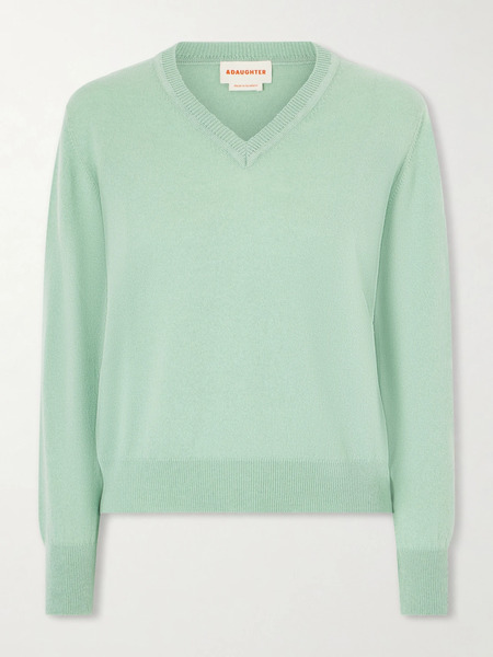  Daughter &daughter - Slim Cashmere And Cotton-blend Sweater - Mint 