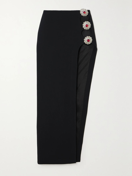  David Koma David Koma - Cutout Crystal-embellished Cady Maxi Skirt - Black 