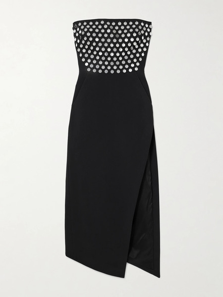  David Koma David Koma - Strapless Embellished Stretch-cady Midi Dress - Black 