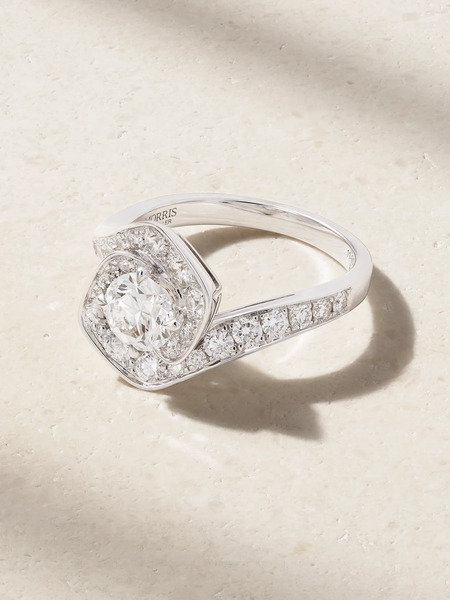  David Morris David Morris - Frozen Kiss 18-karat White Gold Diamond Ring - Silver 