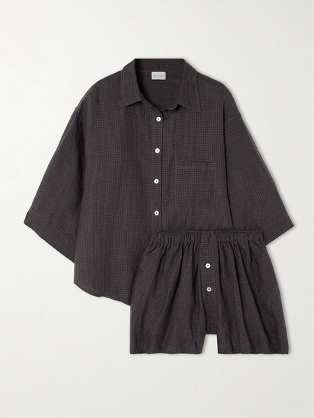  Deiji Studios Deiji Studios - 03 Checked Linen Pajama Set - Dark Gray 