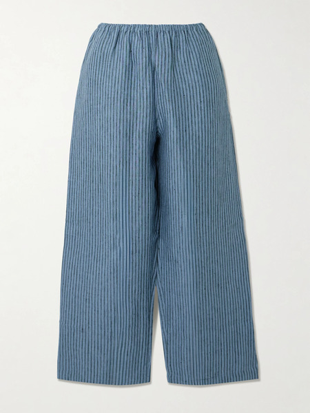  Deiji Studios Deiji Studios - Ease Striped Organic Linen Pants - Blue 