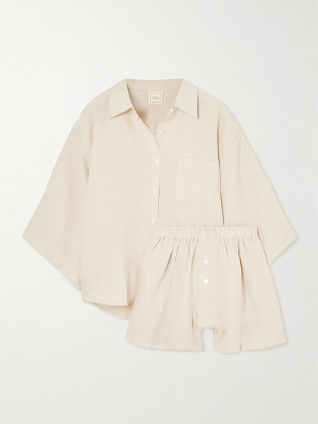  Deiji Studios Deiji Studios - 03 Linen Shirt And Shorts Set - Cream 