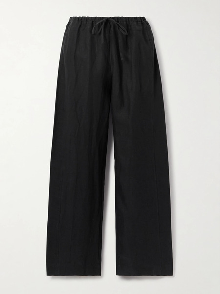  Deiji Studios Deiji Studios - Linen Straight-leg Pants - Black 