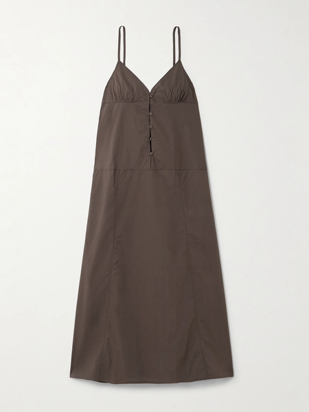  Deiji Studios Deiji Studios - Organic Cotton-poplin Midi Dress - Brown 